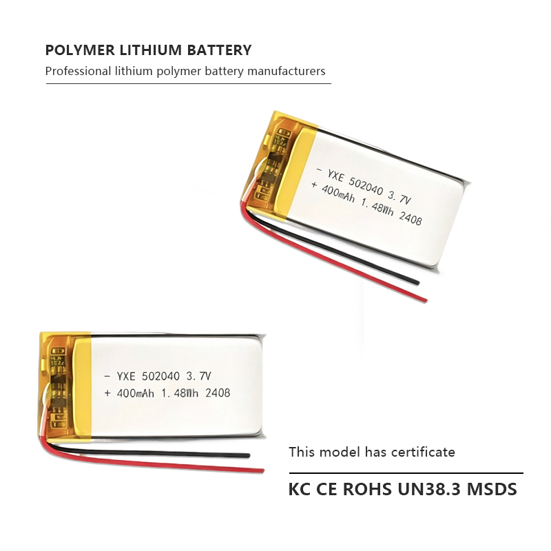 3.7 V Li-ion Battery 502040-400mah